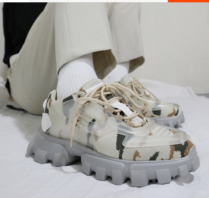 Men's Casual Dad Shoes Thick-soled Camouflage Sport