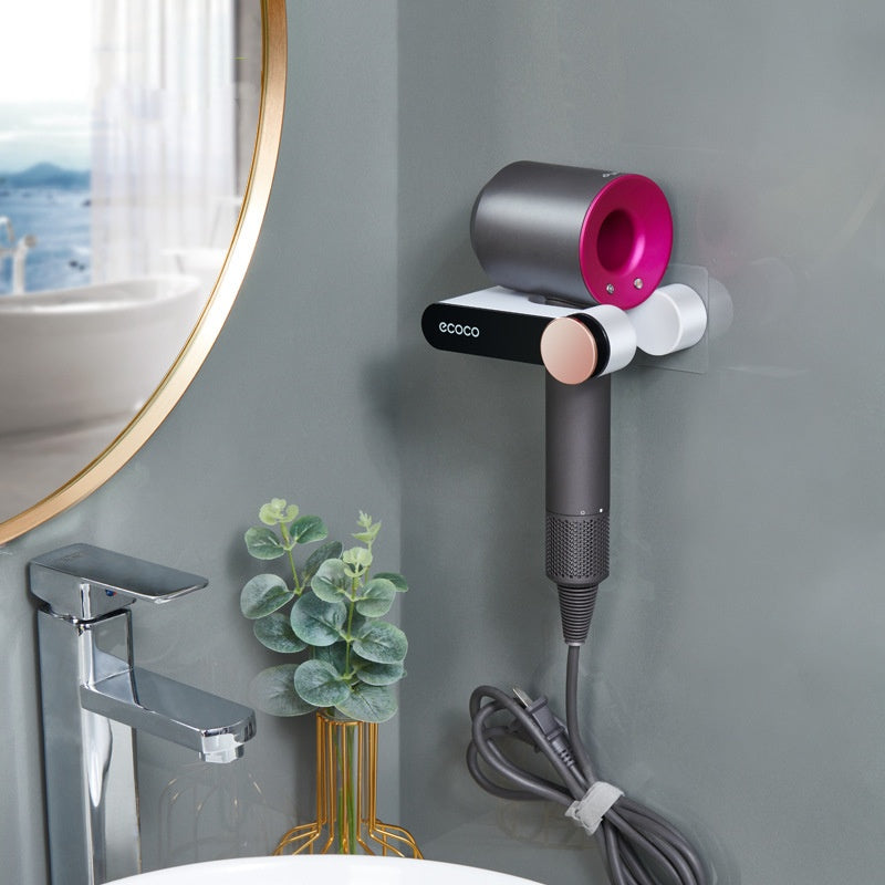 Toilet Bathroom Electric Hair Dryer Punch Free Rack