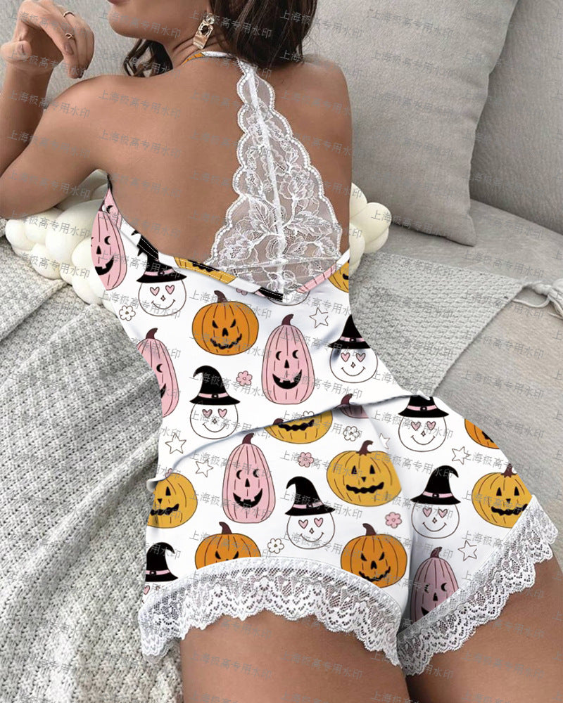 Women's Lace Stitching Home Underwear Suit