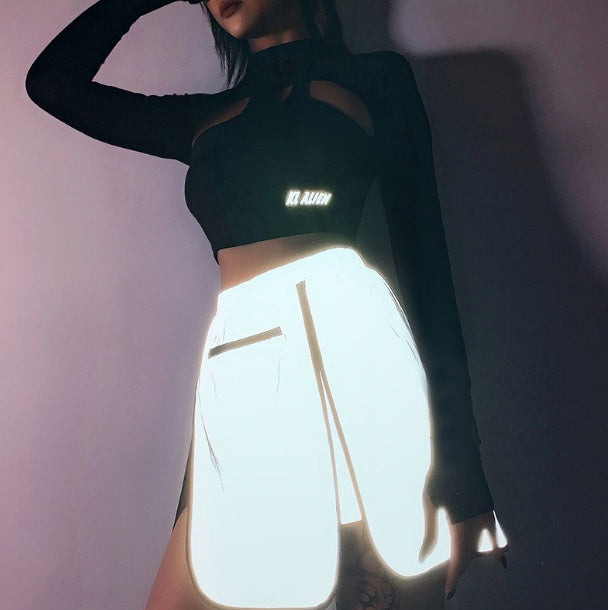 Reflective slit skirt