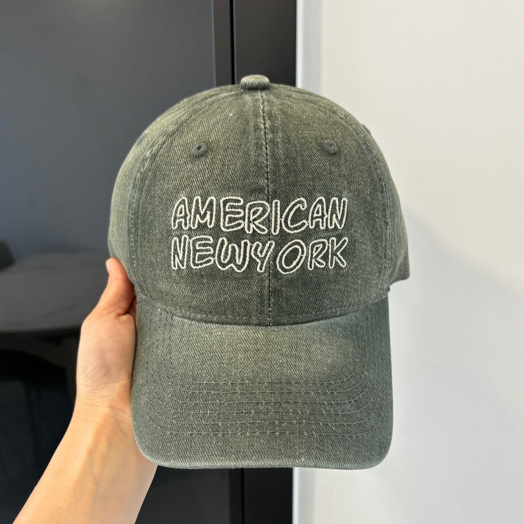 American Retro Washed Denim Peaked Cap Female Korean Style