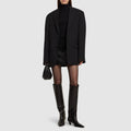 Women's Casual Loose Solid Color Long Sleeve Slit Mid-length Suit Coat