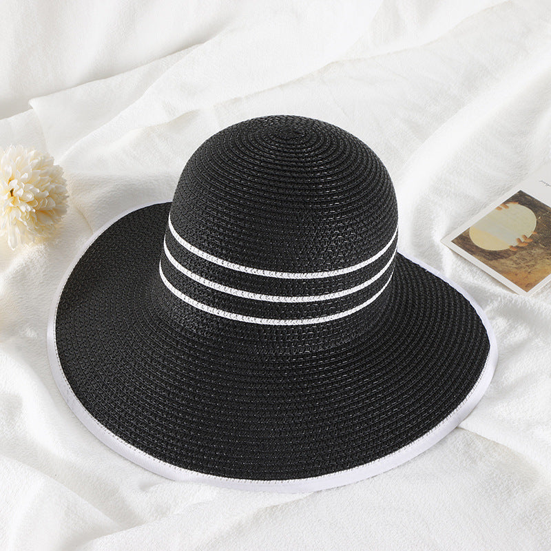Women's Big Brim Retro Slit Sun Hat