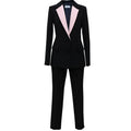 Fashion Spliced Jacket Ankle Pants Suit