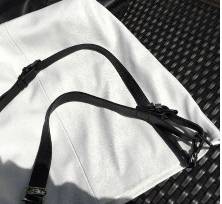 Soft leather large capacity solid color big bag