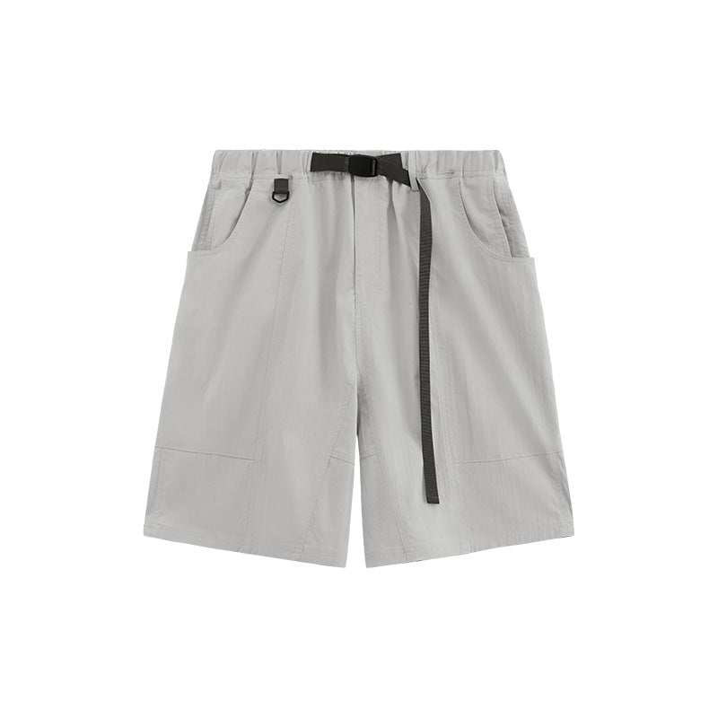 Solid Color Overalls Casual Fifth Pants Men