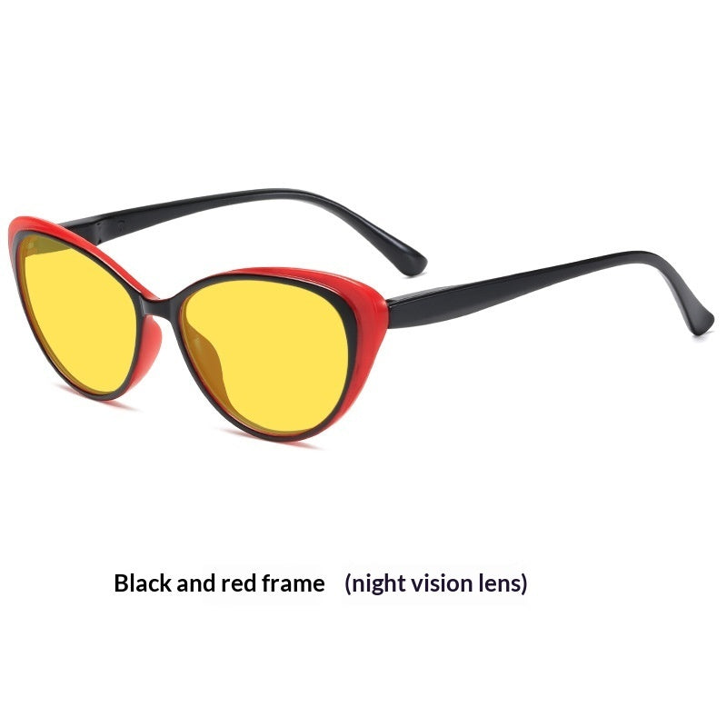 Retro Cat-eye Night Vision Blue Light Blocking Sunglasses For Men And Women