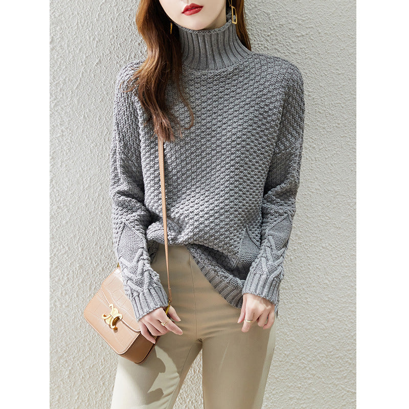 Retro Turtleneck Loose Long-sleeved Sweater