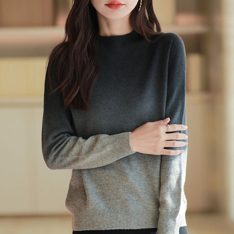 Loose Thick Idle Style Knitwear Gradient Color Sweater