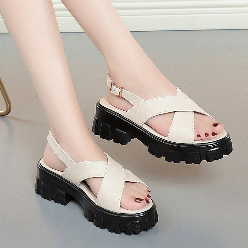 Women's Shoes With Empty Fish Mouth At The Back Of  Mother's Low Top