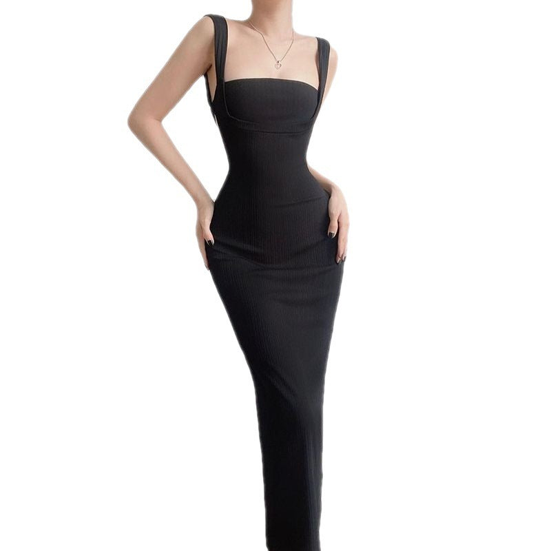 Women's New Basic Open Back Strap Dress