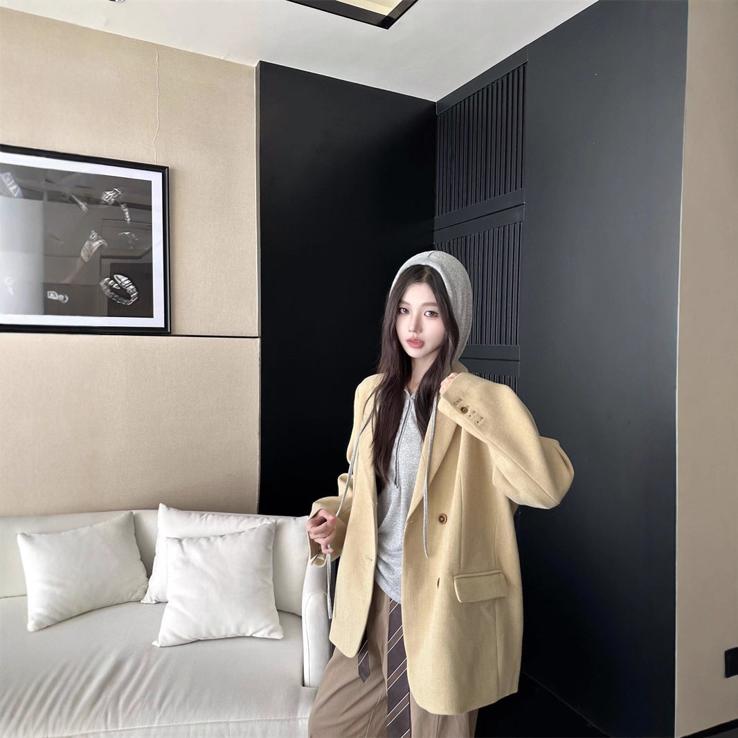 Womens Relaxed-fit Versatile Long-sleeve Blazer