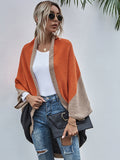Autumn And Winter New Color Matching Knitted Cardigan Sweater Coat