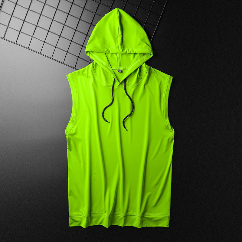 Sports Hooded Vest Men Loose Sleeveless