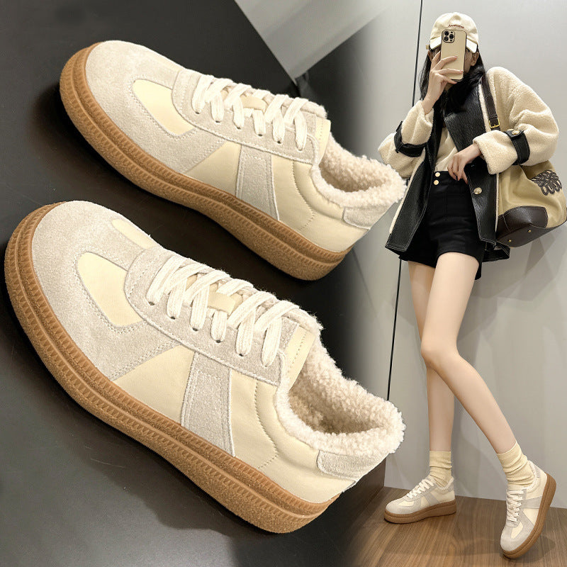 Fleece-lined Warm Casual Shoes Women's Cotton Shoes