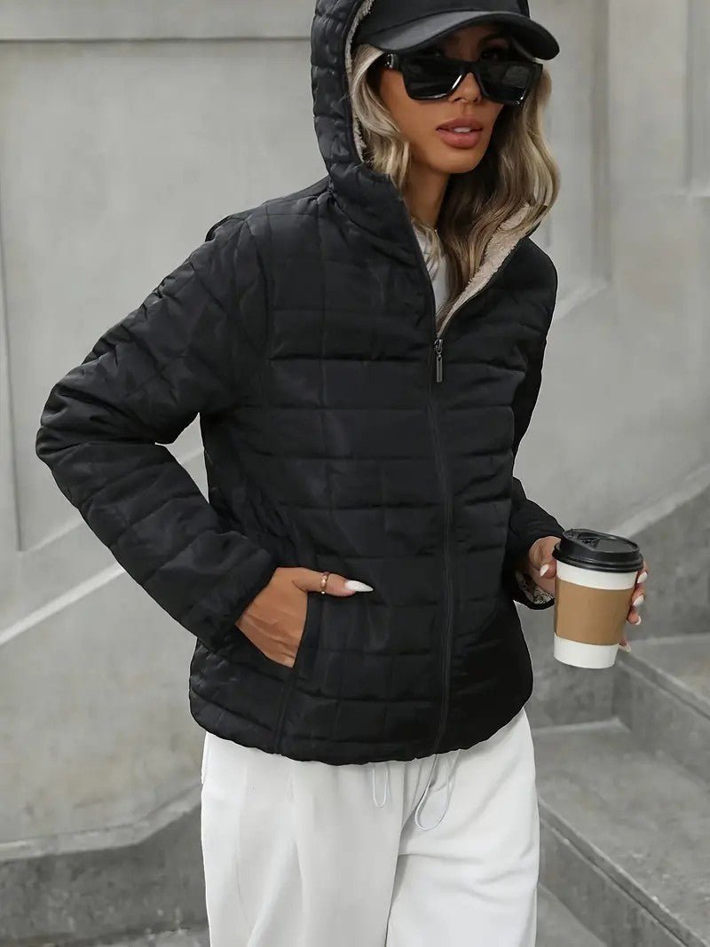 Cashmere Casual Jacket Plaid Cotton-padded Jacket For Women