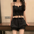 Lace Home Service Vest Suspender Pajamas Women Summer Thin Sexy Two-piece Suit Women