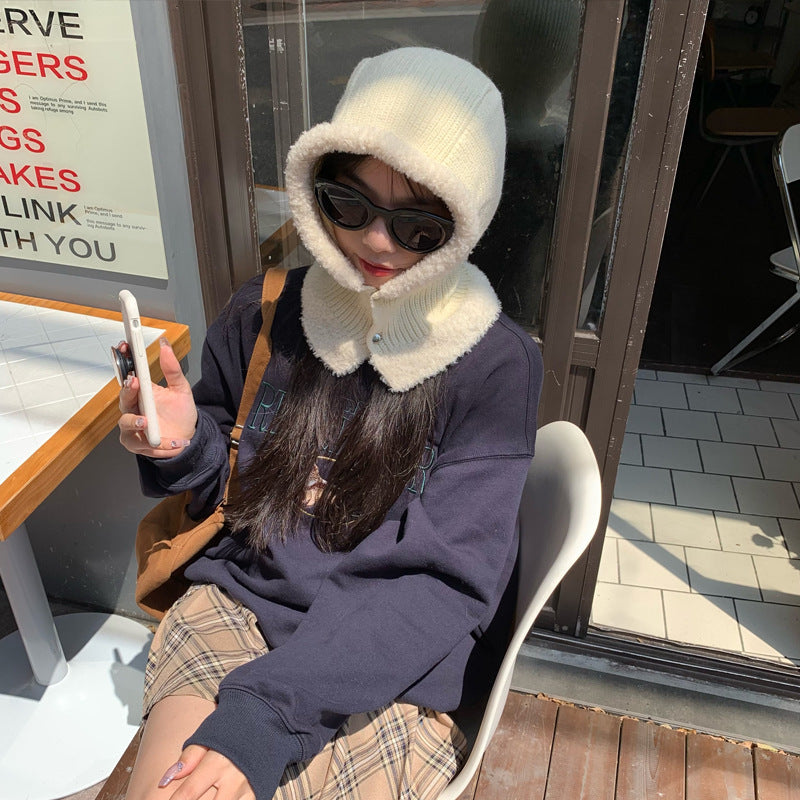 Warm Trendy Cool Knitted Hat Fashion Scarf Warm Pullover Cap