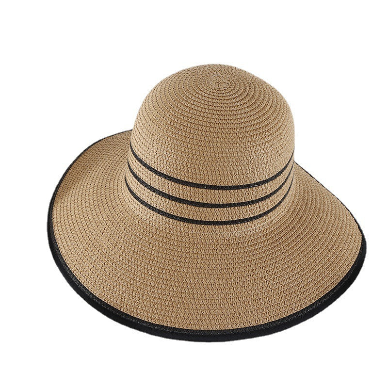 Women's Big Brim Retro Slit Sun Hat