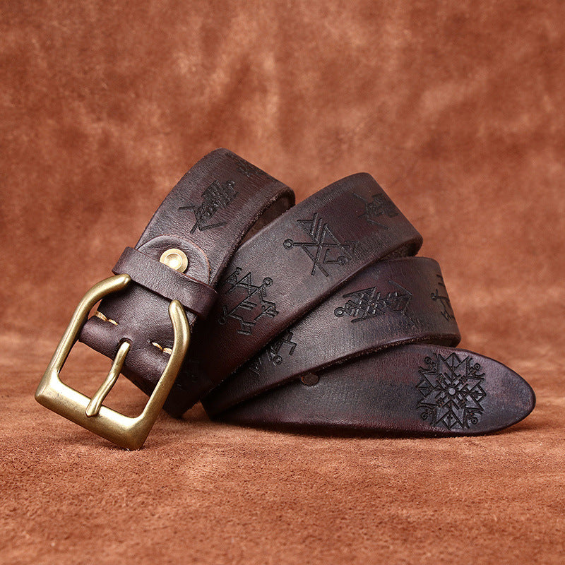 Retro Personality Trend Carved All-matching Jeans Belt