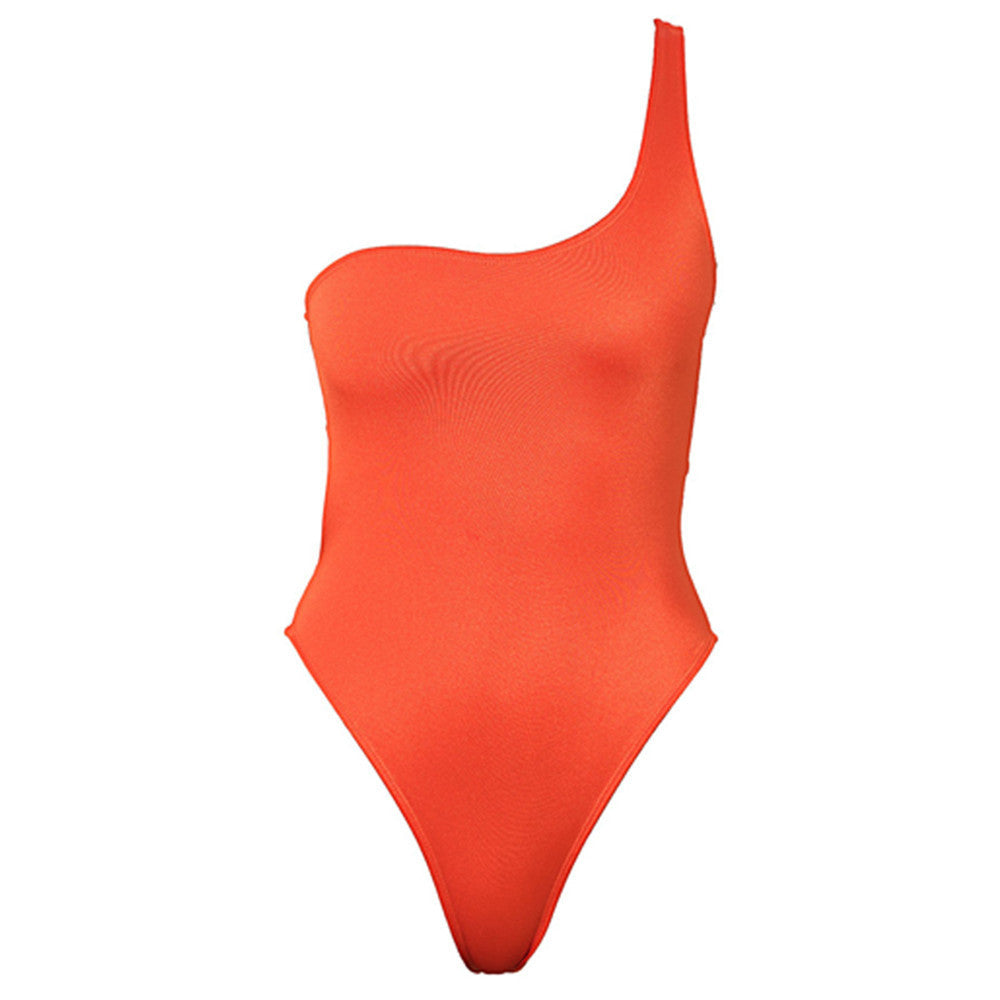 One-piece solid color sexy swimsuit
