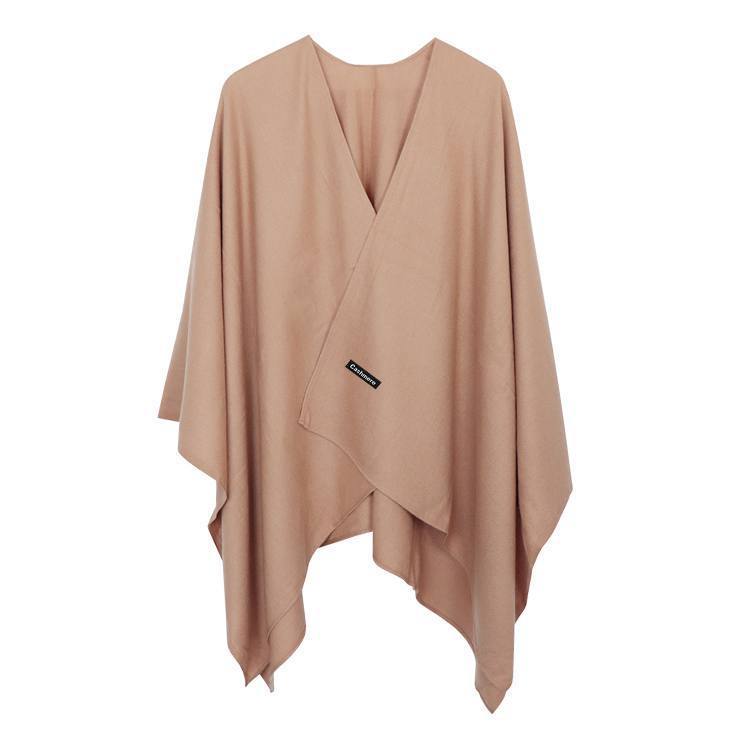 Cashmere cloak shawl slit shawl