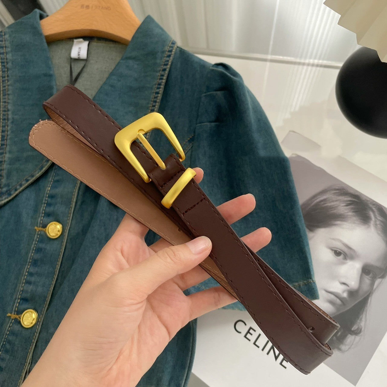 Single-breasted High Waist Dress With Belt Women