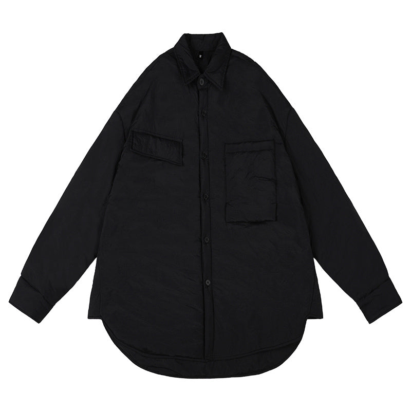 Japanese Casual Quilted Padded Shirt-style Cotton Jacket