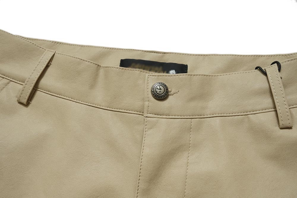 Punk Rock Slightly Flared Leather Pants Men