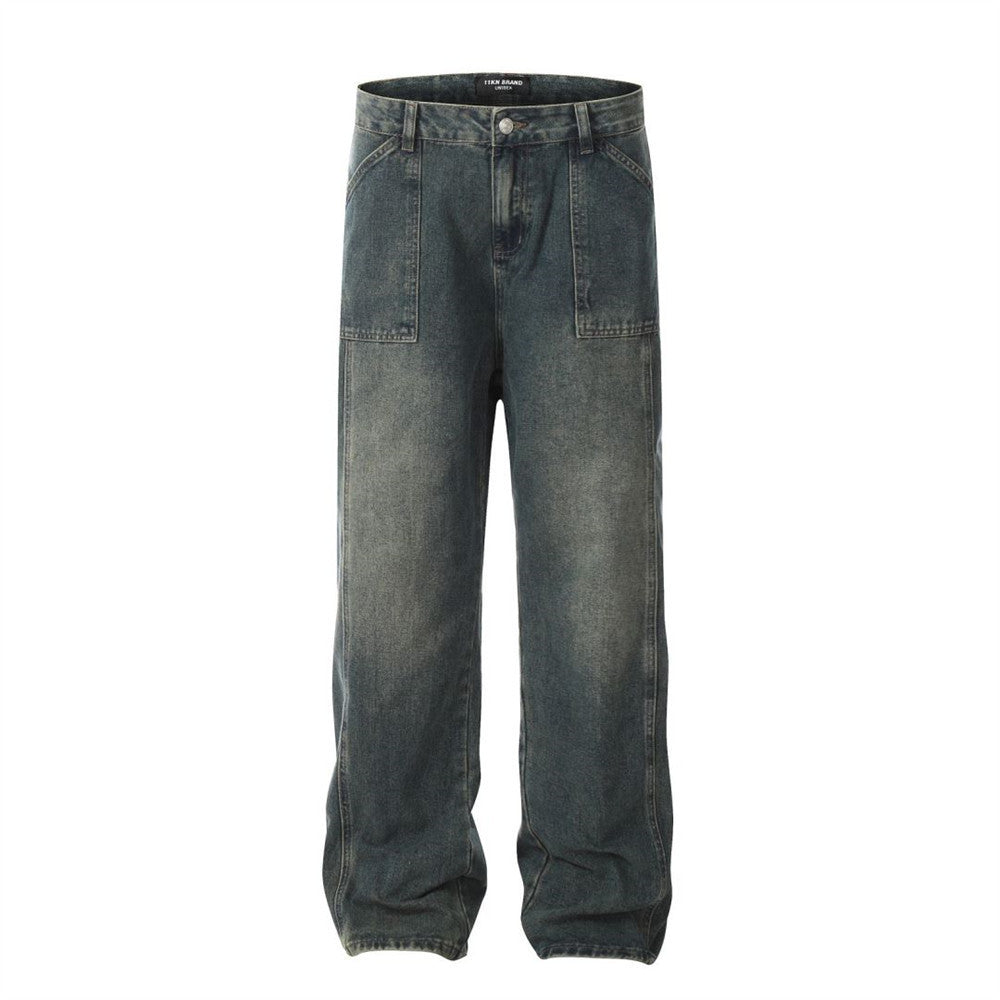 Fashion Washed Denim Overalls Men