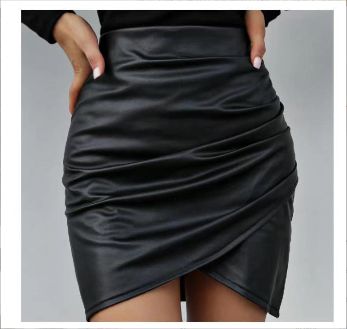 New Rules All-match Bag Hip Bust PU Leather Skirt Women