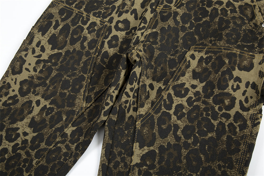 Leopard Print Cutting Pants For Men
