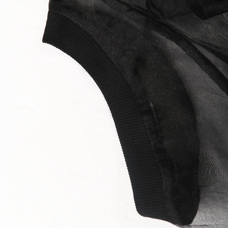 Sequin Heavy Work Beaded Skirt Large Size Women's Semi-transparent Lace Mesh Dress Women