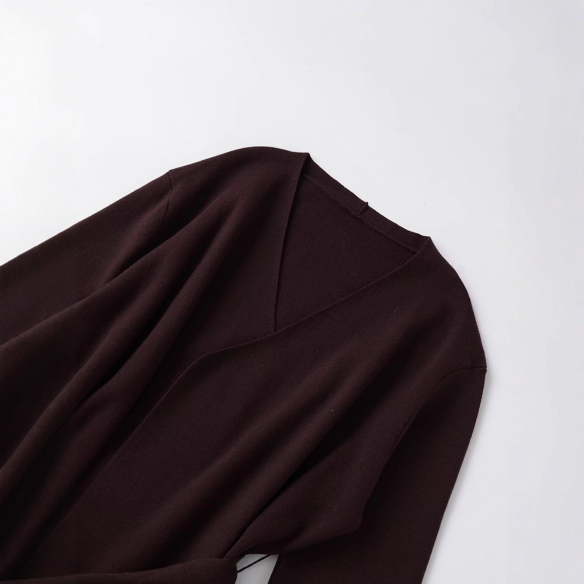 European And American Style Fashion Simple And Versatile Belt Knit Jacket