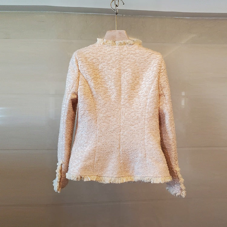 Women's Short Coat With Fringed Fringe
