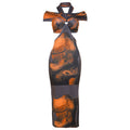 Women's Sexy Hanging Neck Open Back Printed Dress