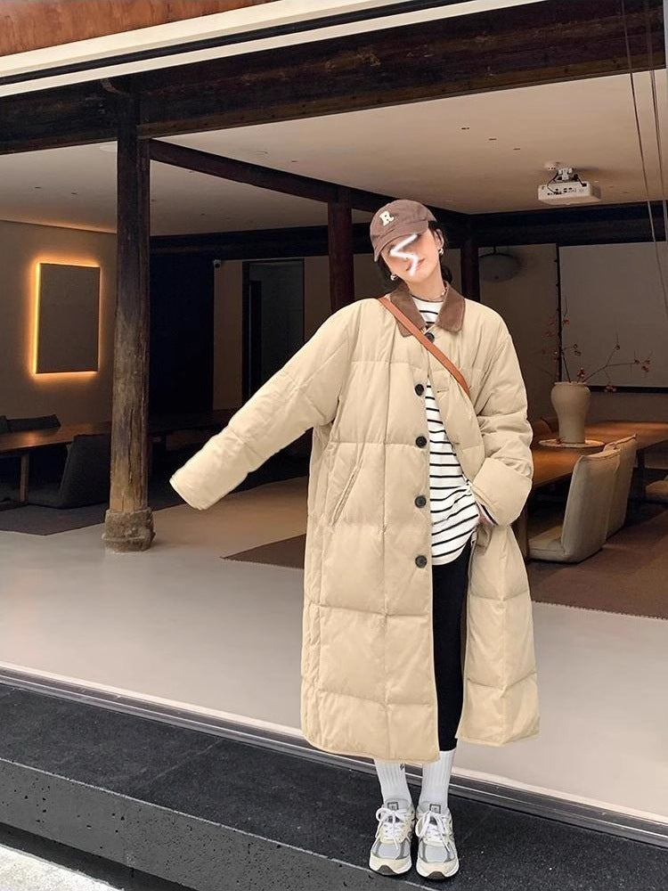 Loose Thick Design Sense New Down Cotton Jacket Women's Mid-length