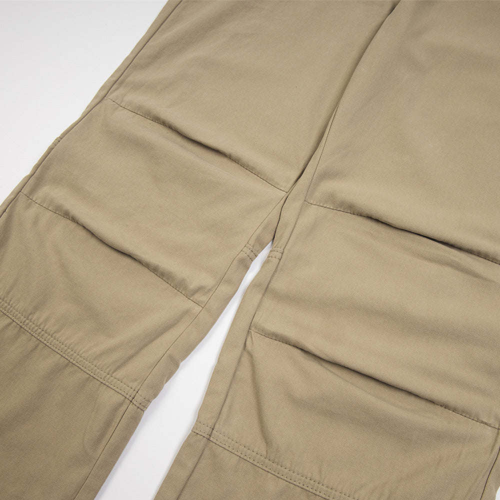 Men's Casual Zipper Pocket Straight Cargo Pants