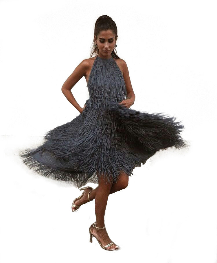 Women's Winter Halter Tassel Skirt