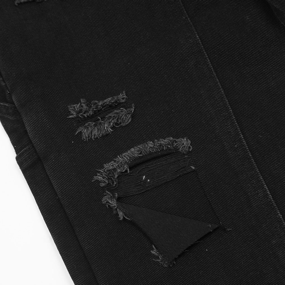 Hole Patch Decorative Rivets Jeans For Men