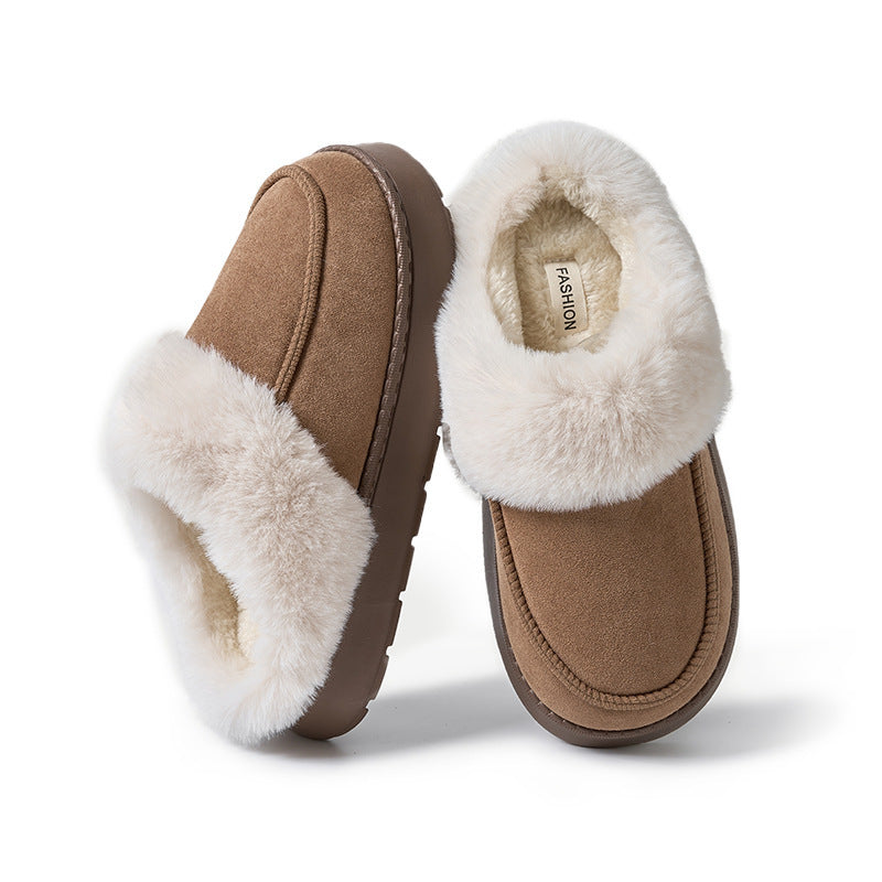 Indoor Home Non-slip Plush Thermal Base Men's Cotton Slippers