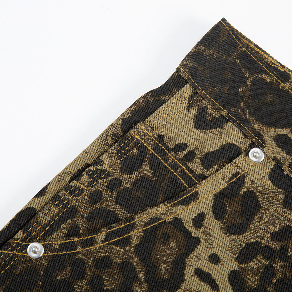 Leopard Print Cutting Pants For Men