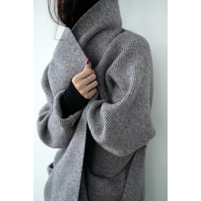 Idle Style Mid-length Sweater Coat