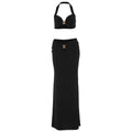 Sexy Bandeau Long Sleeve Back Slit Dress Suit