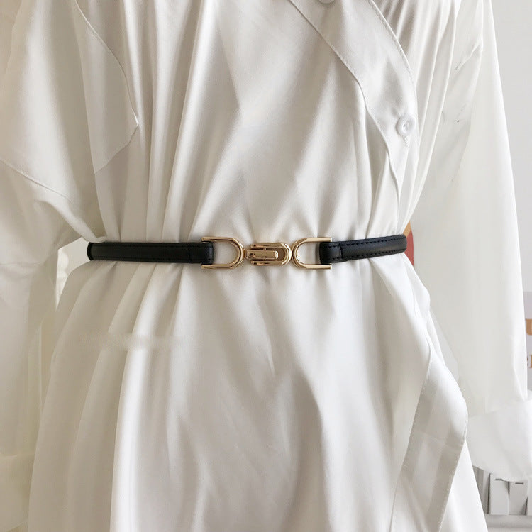 A Pair Of Buckles Belt Women's Fine Decoration Dress Matching