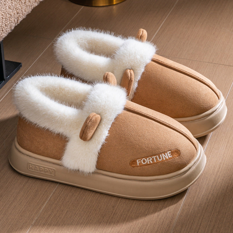 Home Indoor Warm Thick Bottom Non Slip Cotton Slippers