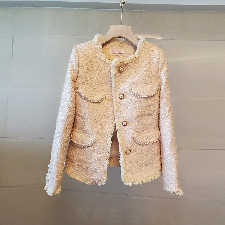 Women's Short Coat With Fringed Fringe