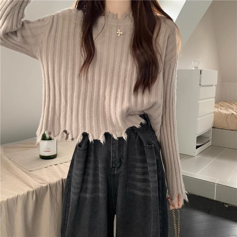 Sweater Women's Outer Design Short Top