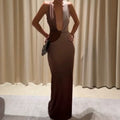 Women's Fashion Personality Stitching Deep V Dress