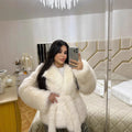 Polo Collar Plush Loose Environmental Protection Coat